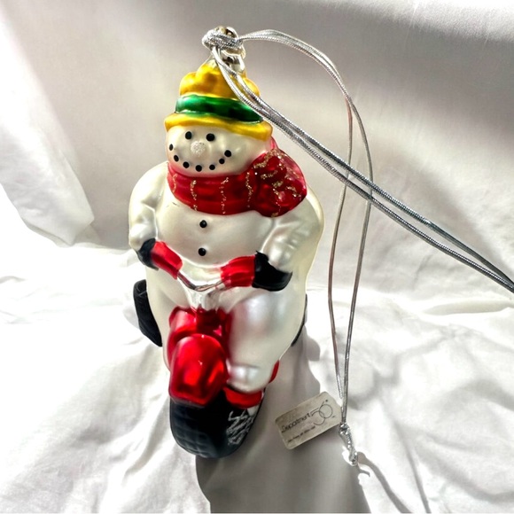 Vintage Department 56 Hand Blown Mercury Glass Christmas Ornament Snowman NWT - Picture 2 of 5